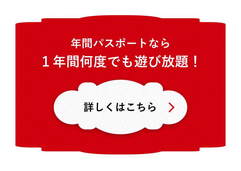 年間パスポートなら一年間何度でも遊び放題！　詳しくはこちら＞