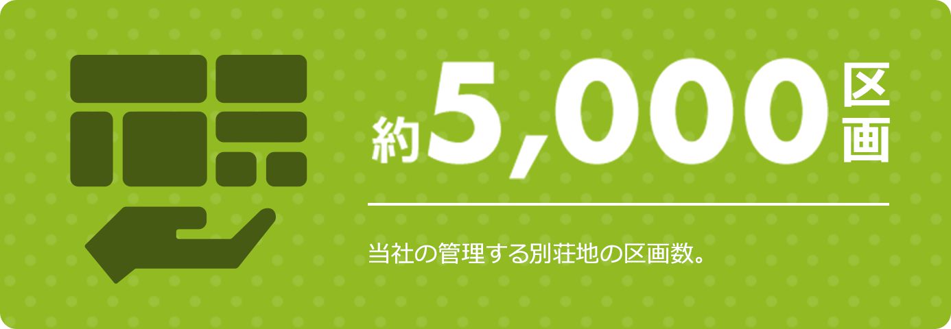 約5,000区画 当社の管理する別荘地の区画数。