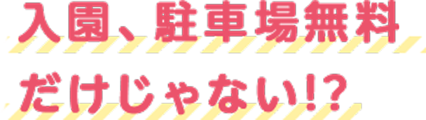 入園、駐車場無料だけじゃない!?